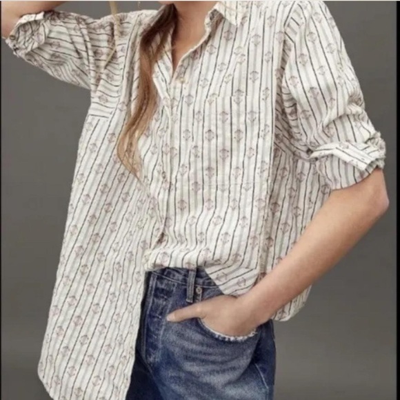 Pilcro 3/4 Sleeve Button Up Top XL - Picture 2 of 6